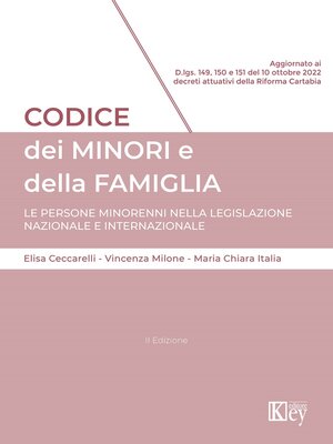 cover image of Codice dei minori e della famiglia